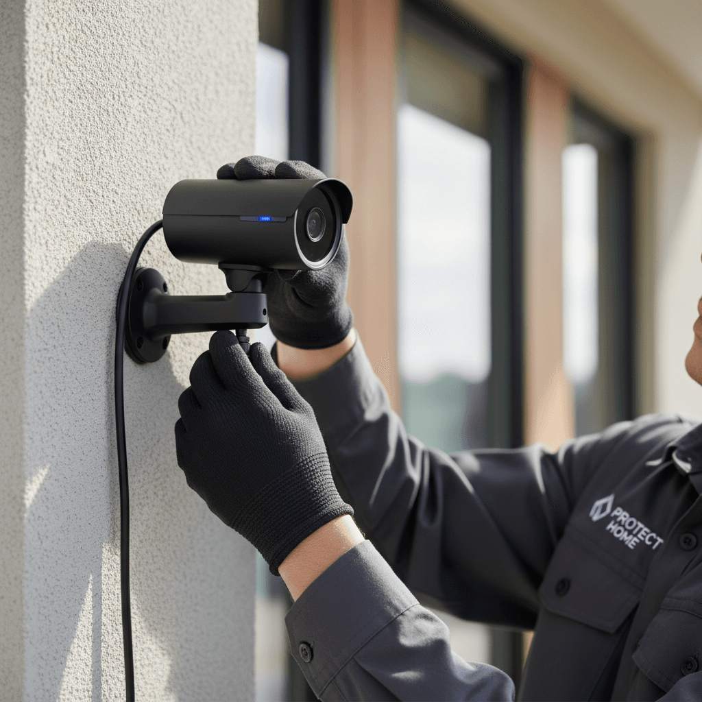 HD security camera on residential home